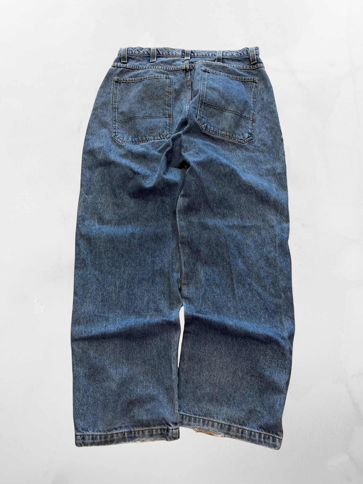 Results Stripped Y2K Baggy Blue Jeans (36”)