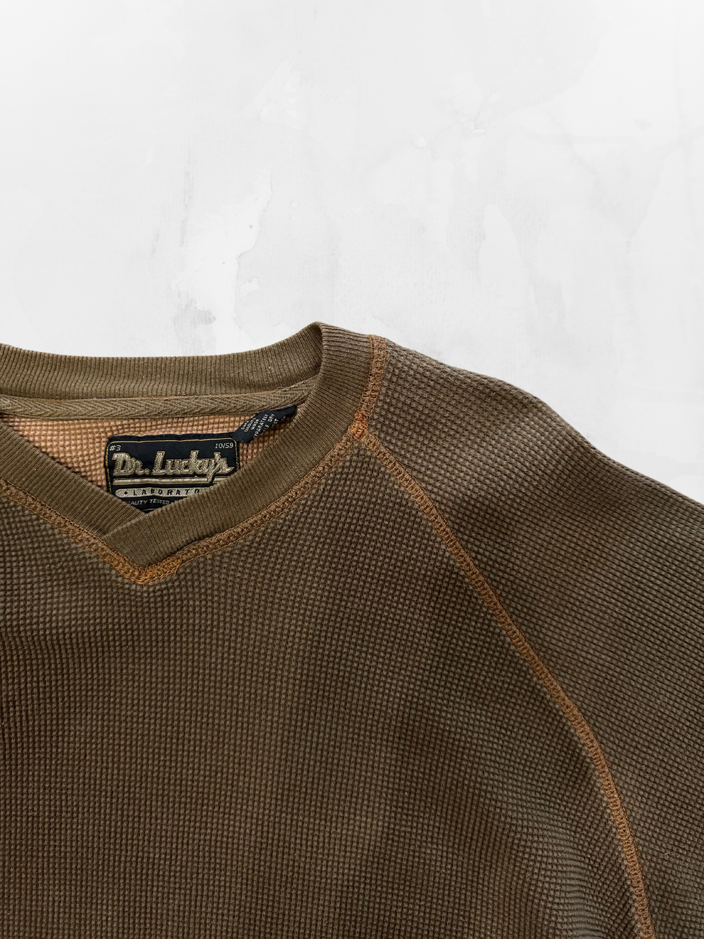 Dr. Lucky 00s Olive Green Thermal Longsleeve (XL)