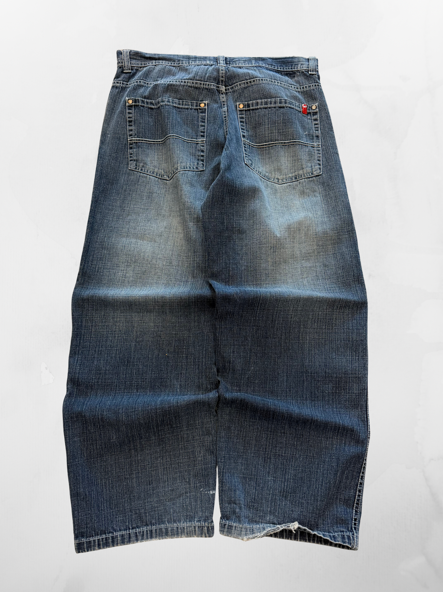 Southpole Red Tab Y2K Baggy Faded Jeans (36”)