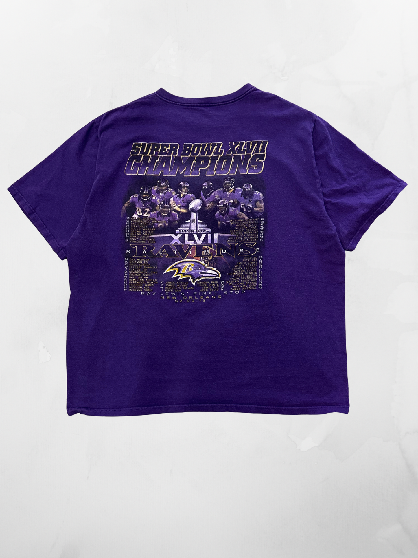 Ravens NFL Champs 2013 Purple T-shirt (XXL)