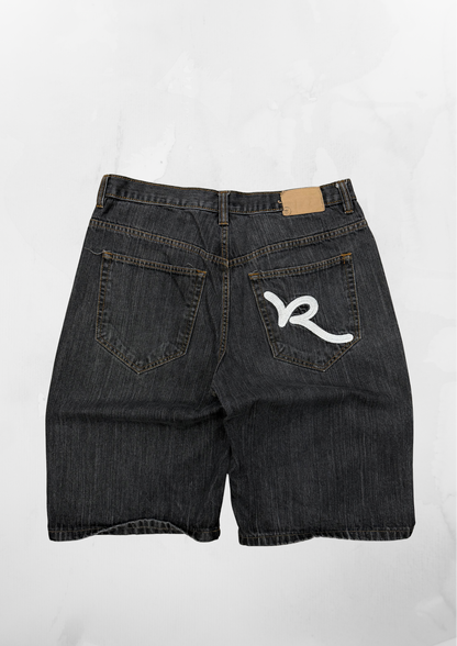 Rockawear Y2K Baggy Black Denim Jorts (size 34”)