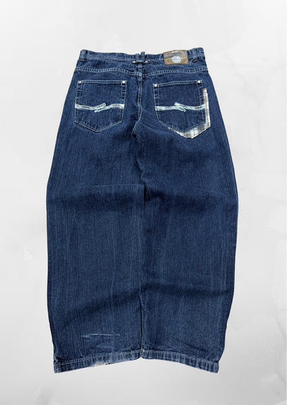 Southpole Y2K Baggy Dark Indigo Jeans (36”)