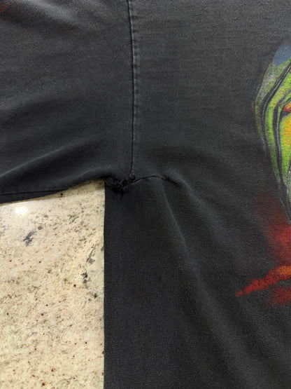 Dragon Fighting Eagle Faded Black Longsleeve T-shirt (L)