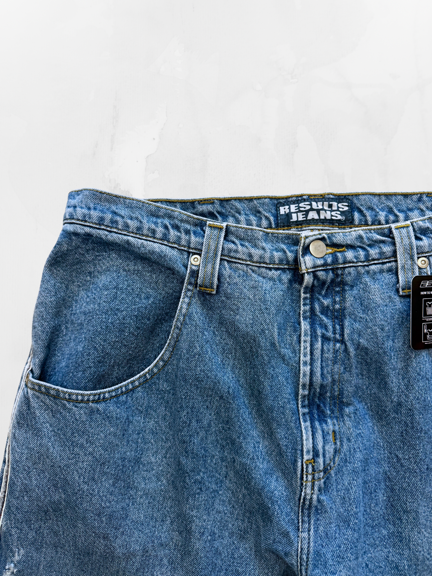 Results Stripped Y2K Baggy Blue Jeans (36”)