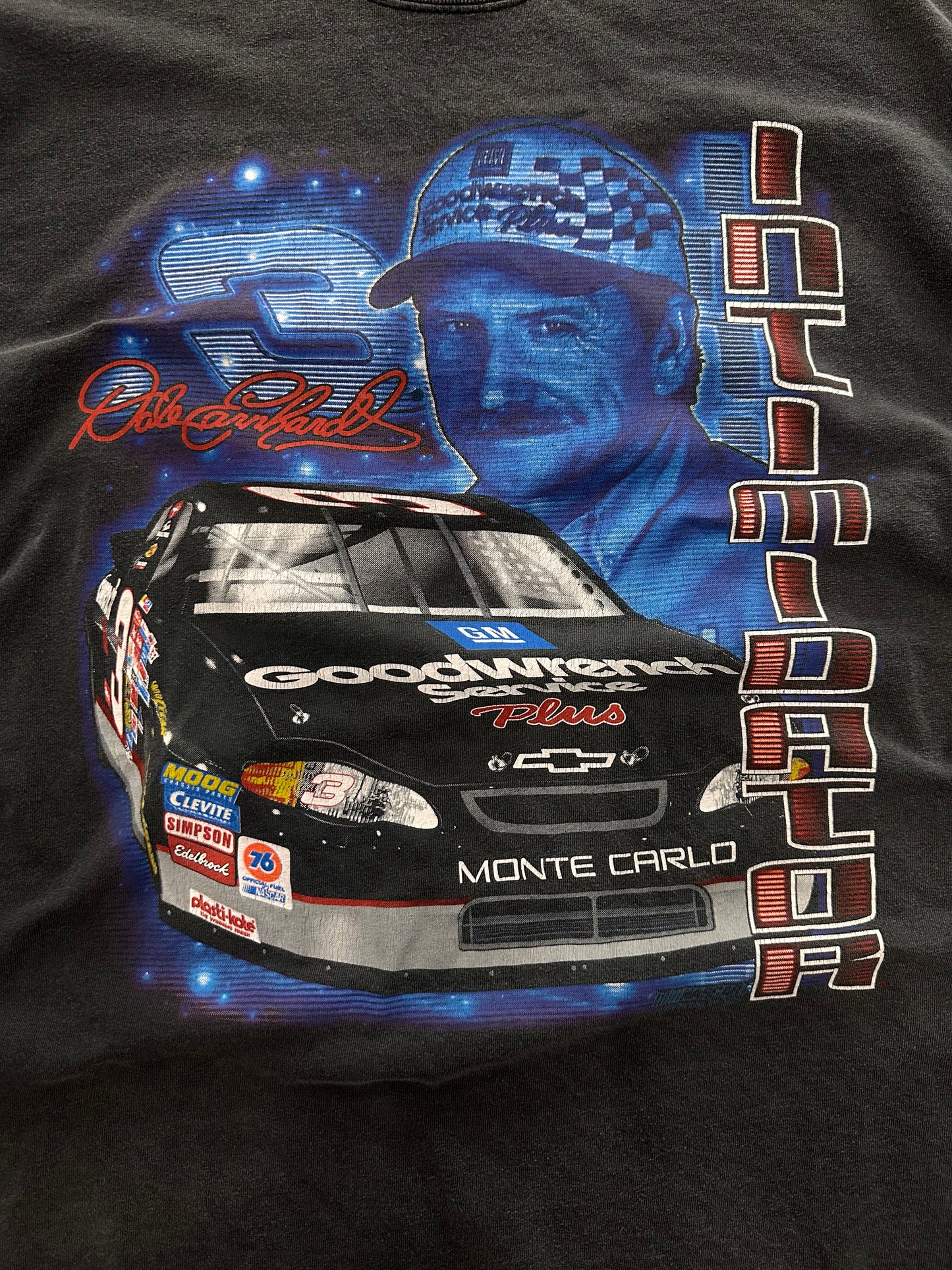 Dale Earnhardt NASCAR 90s Faded Black T-Shirt (XL)