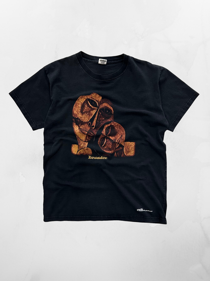 Ecuador Art Destination 90s Faded Black T-shirt (M)