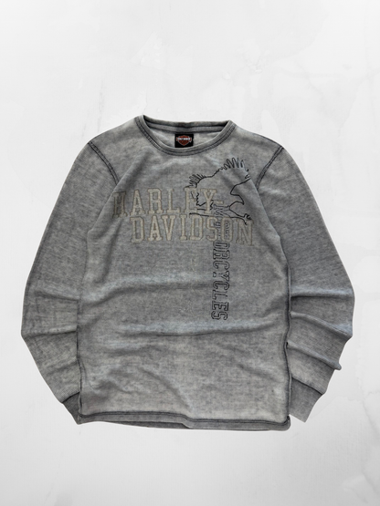 Harley Davidson 00s Grey Thermal Longsleeve (S)