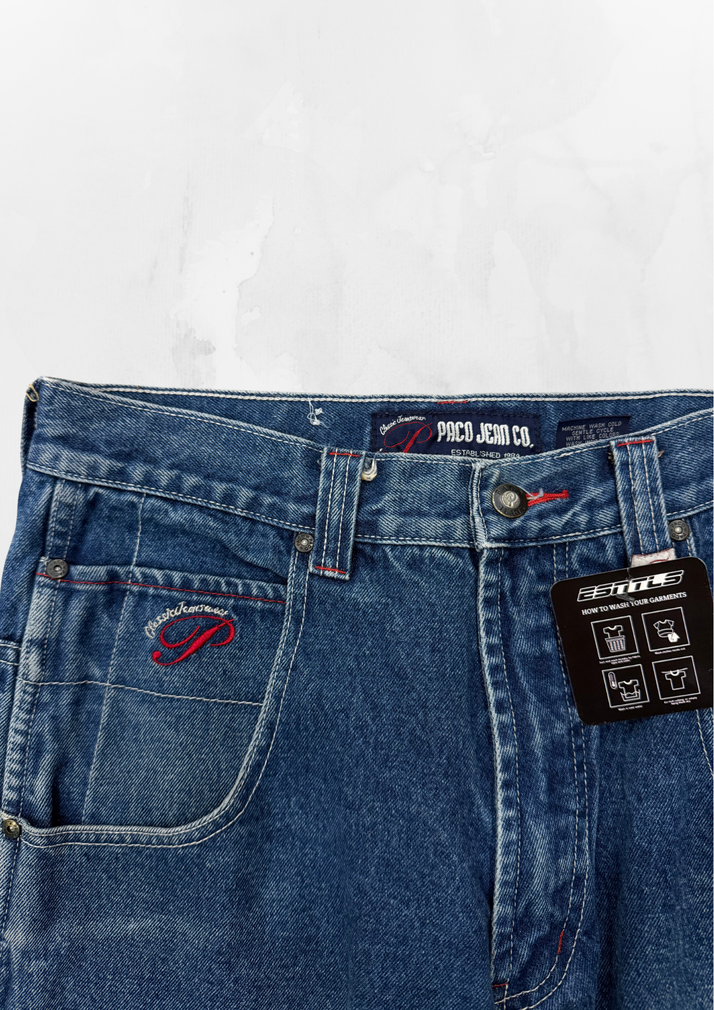 Paco Y2K Baggy Blue Jeans (32”)