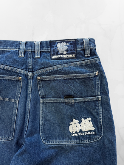 Southpole Y2K Baggy Dark Blue Jeans (36”)