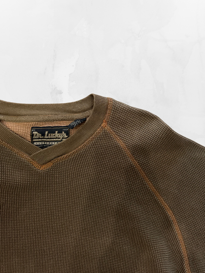 Dr. Lucky 00s Olive Green Thermal Longsleeve (XL)