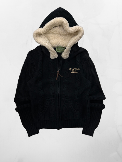 Women’s U.S. Polo Assn. 00s Black Knit Zip Up Jacket (S)