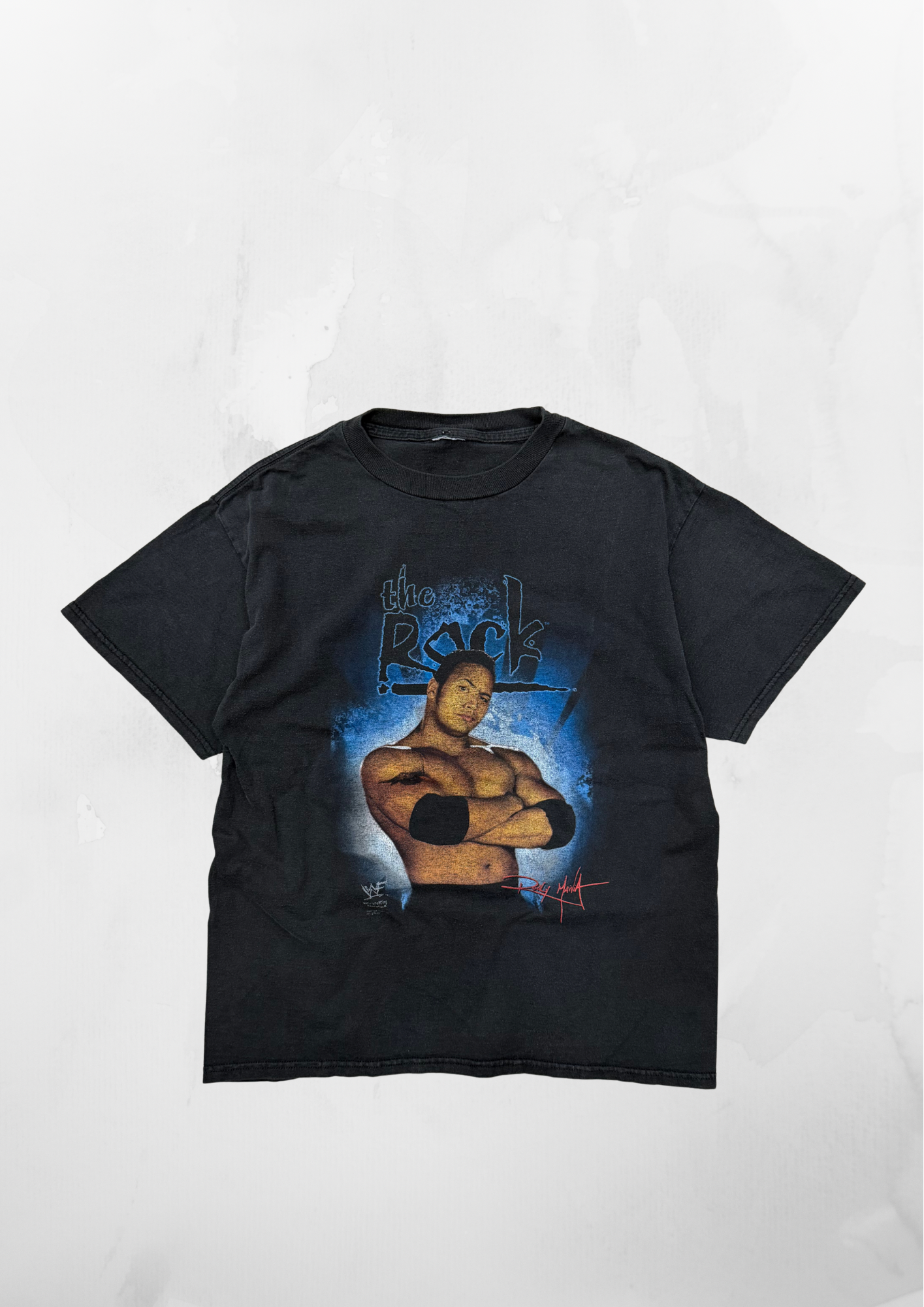 WWF The Rock Wrestling Promo 90s Black T-shirt (L)
