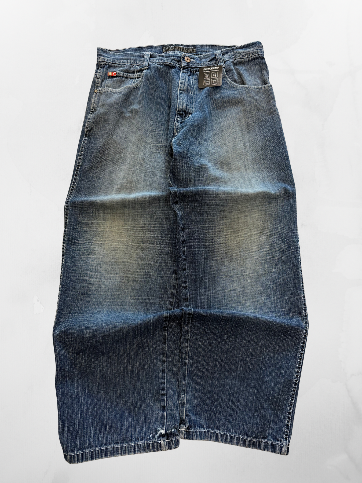 Southpole Red Tab Y2K Baggy Faded Jeans (36”)