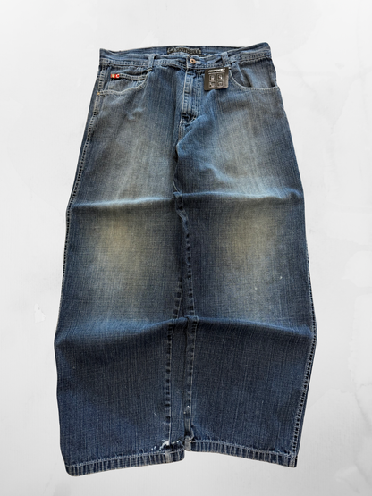 Southpole Red Tab Y2K Baggy Faded Jeans (36”)
