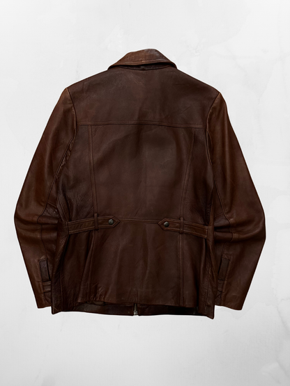 Women’s Eddie Bauer 00s Brown Zip Up Leather Jacket (M)