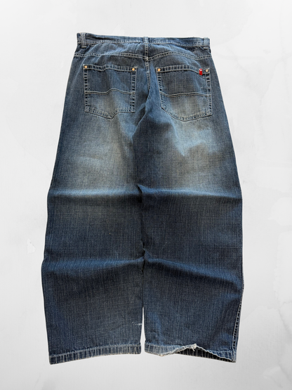 Southpole Red Tab Y2K Baggy Faded Jeans (36”)