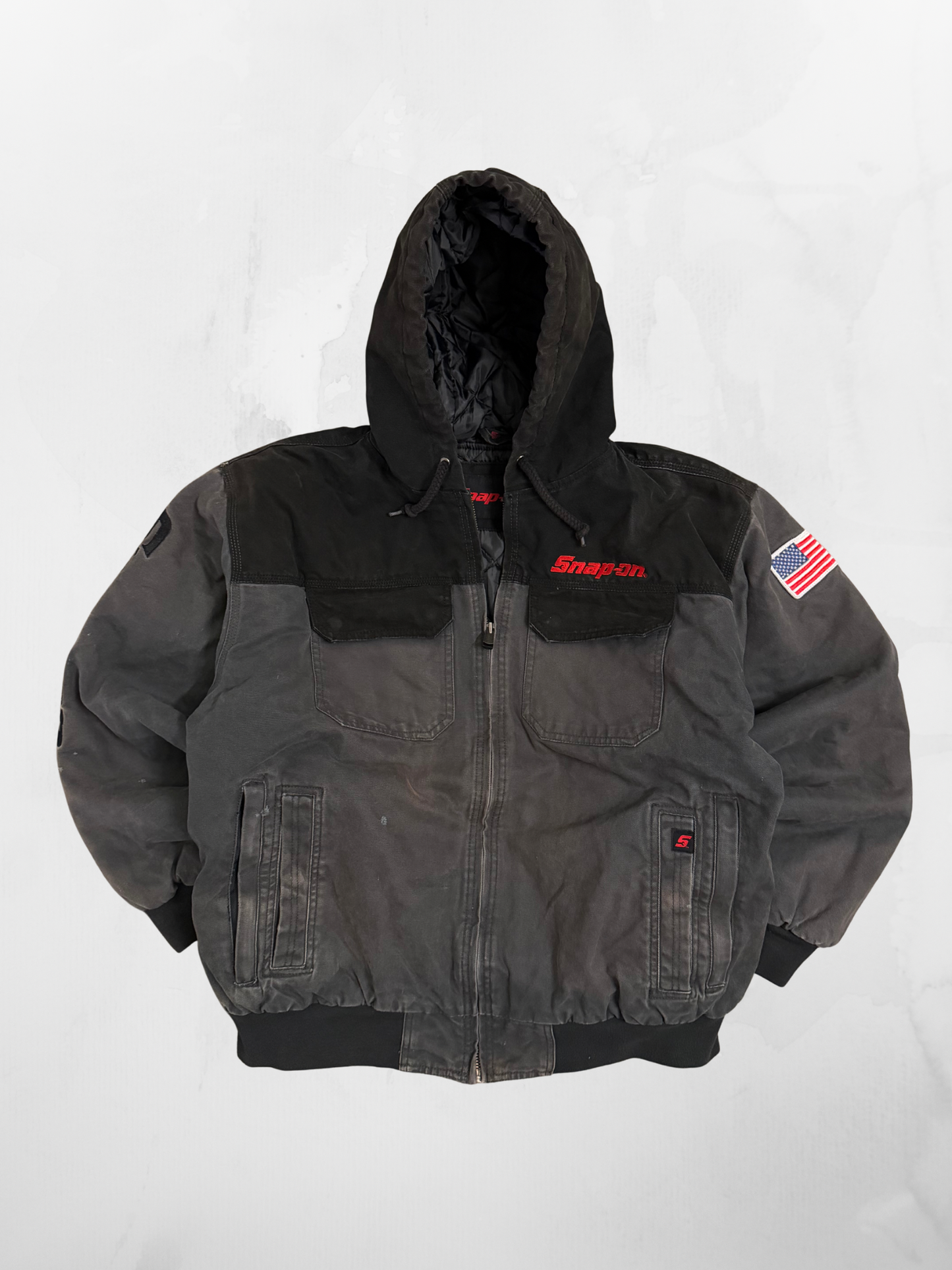 Snap-On Workwear 00s Black Grey Zip Up Jackets (XXL)