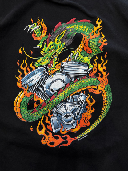 Flame Dragon Y2K ‘04 Black T-shirt (S)