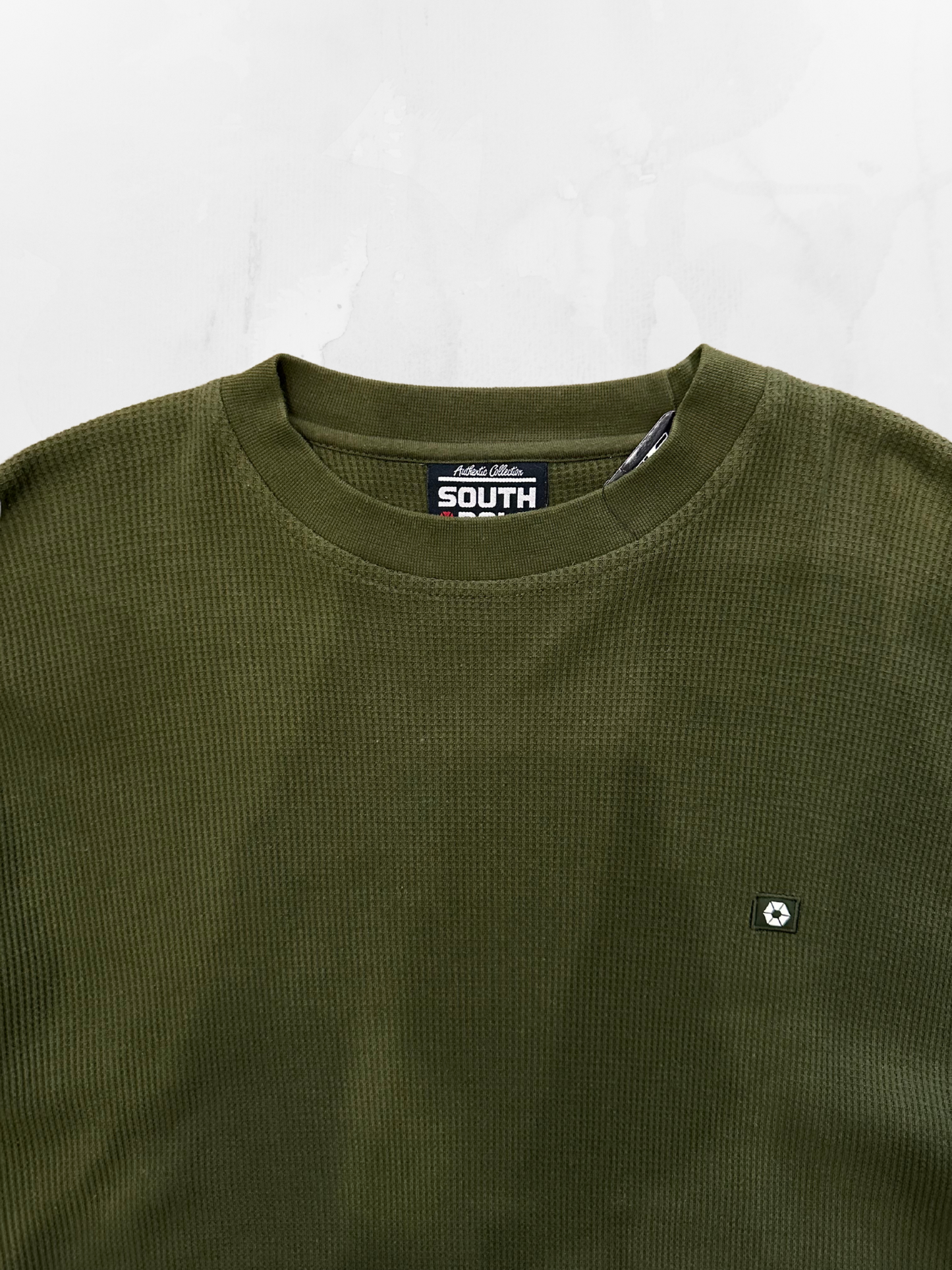 Southpole Y2K Army Green Thermal Longsleeve (L)