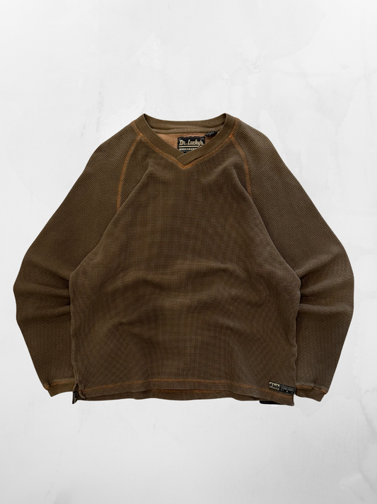 Dr. Lucky 00s Olive Green Thermal Longsleeve (XL)