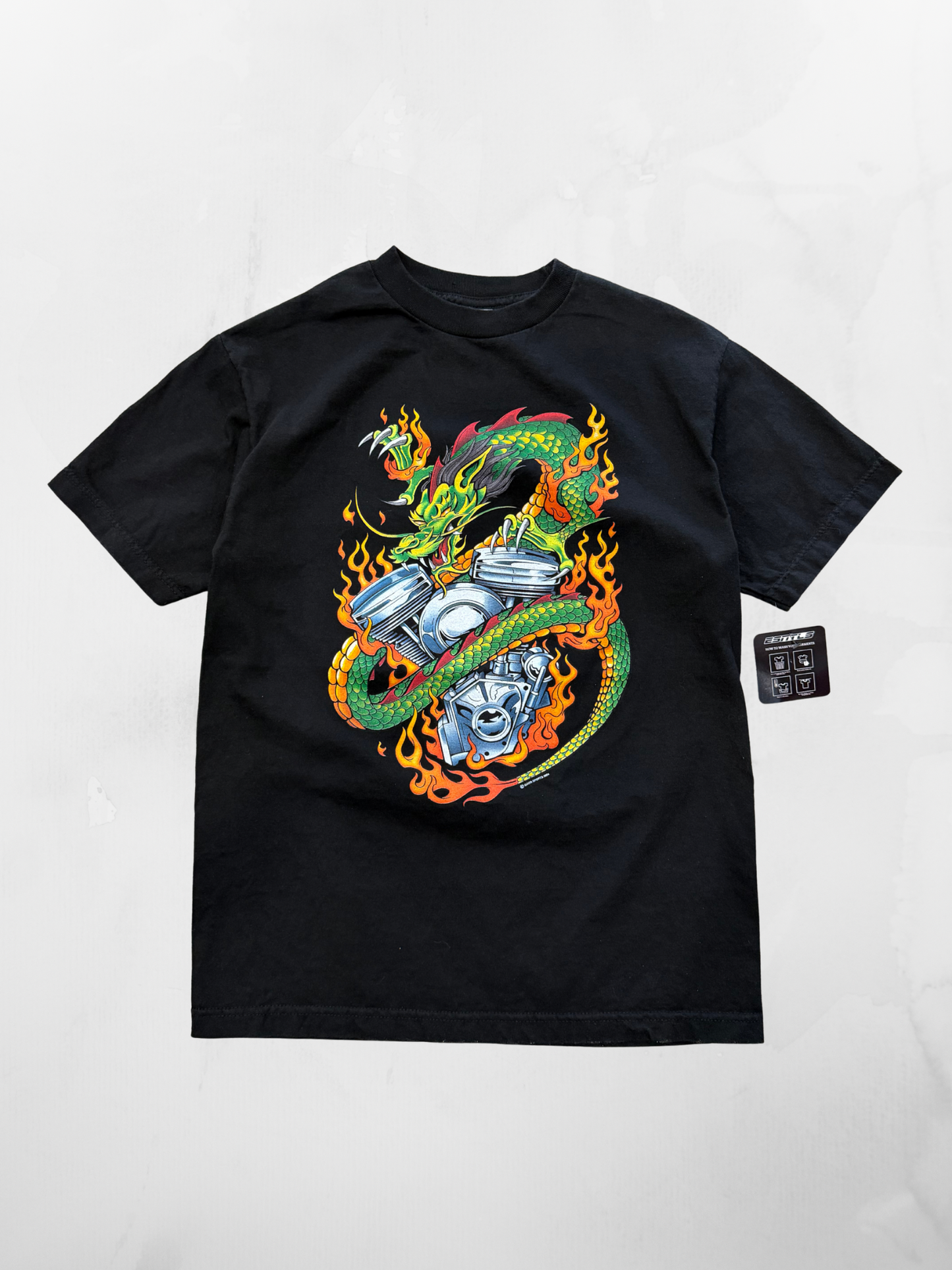 Flame Dragon Y2K ‘04 Black T-shirt (S)