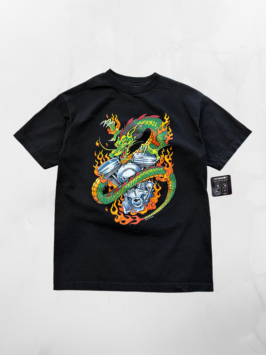 Flame Dragon Y2K ‘04 Black T-shirt (S)