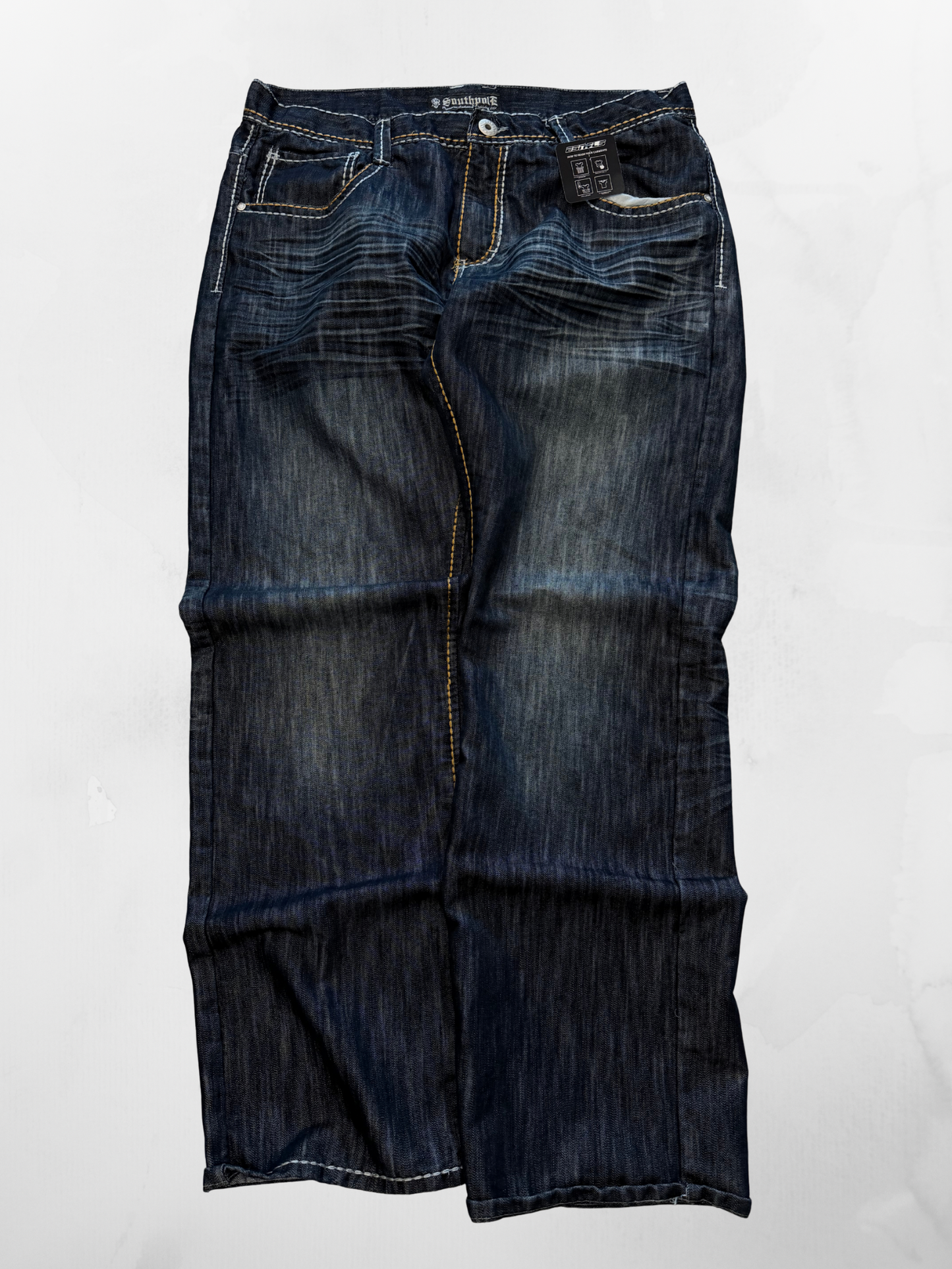 Southpole Y2K Baggy Faded Indigo Jeans (39”)