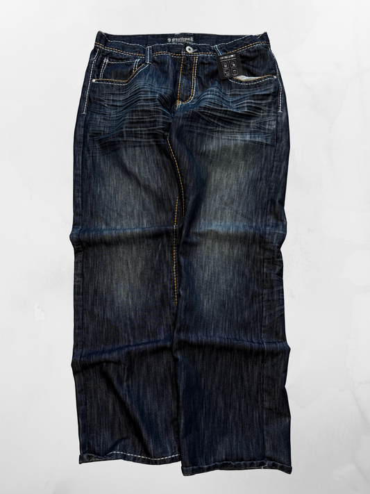 Southpole Y2K Baggy Faded Indigo Jeans (39”)