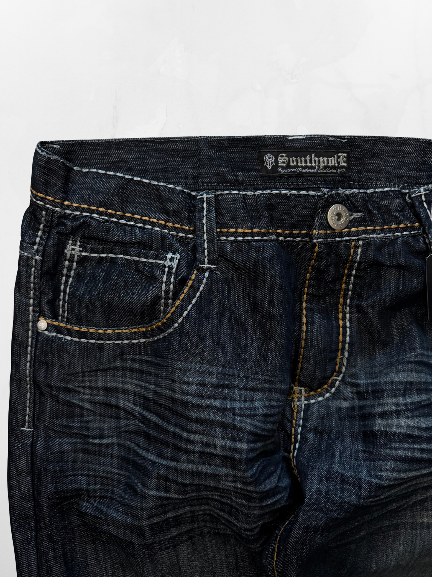 Southpole Y2K Baggy Faded Indigo Jeans (39”)